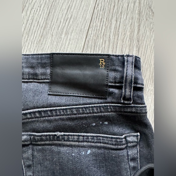 R13 Kate Skinny Ankle Jeans with Distressed High Cuff - Picture 8 of 10